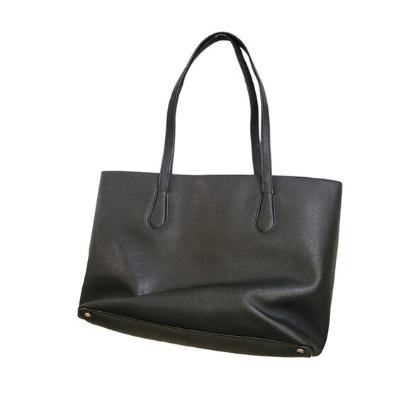 Kate Spade Laurel Way Jaymes Tote Bag Purse Leather New York Black Crossgrain - Picture 2 of 11